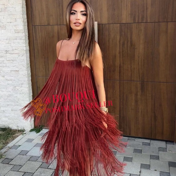 BLOGGERS FAV ZARA STRAPPY FRINGED DRESS - Picture 13 of 13